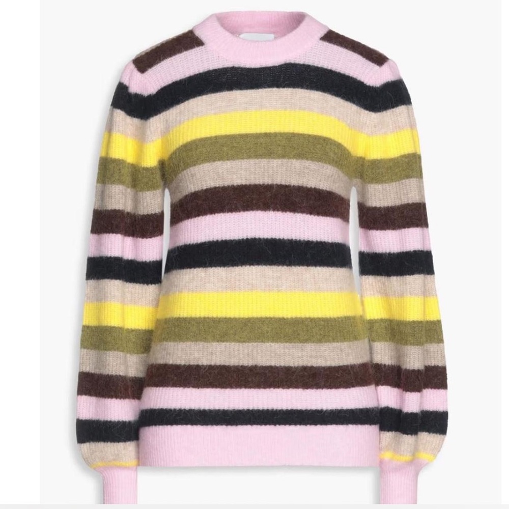 GANNI knit striped sweater. XXS but runs long. 
32% alpaca 32% wool